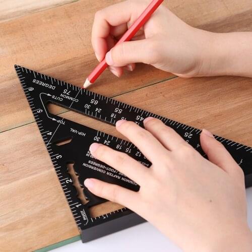 7inch Metric Triangle Measuring Ruler Square Angle Protractor Trammel Tools