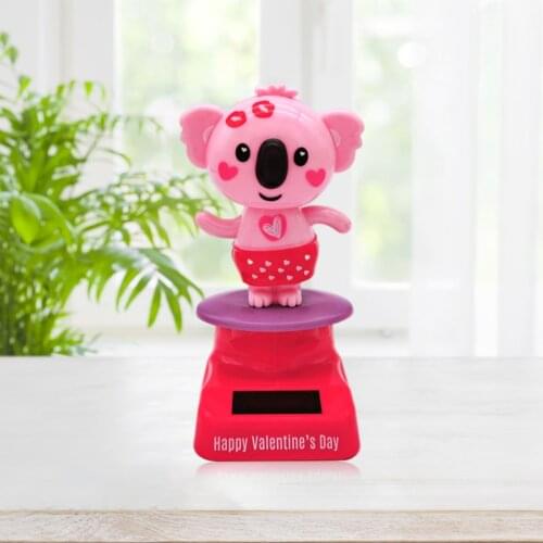 Lovely Solar Shaking Head Koala Figure Home Car Decor Ornament Display Doll Toy for Kids Adults