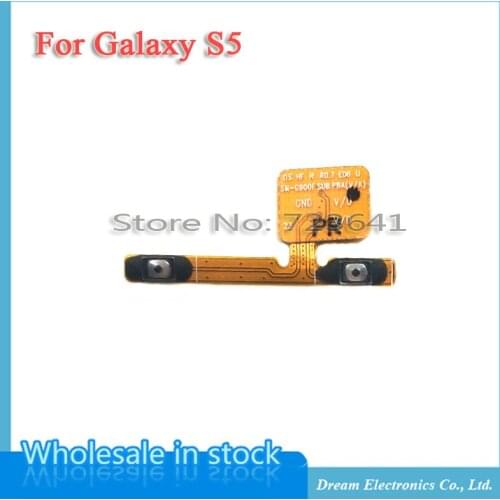 MXHOBIC 5pcs/lot Replacement Part volume button flex cable ribbon For Samsung Galaxy S5 I9600 G900F Free shipping