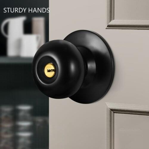 Stainless Round Door Knobs Rotation Lock Knobset Handle With Key for Bedrooms Bathrooms Utility room Hardware Accessories