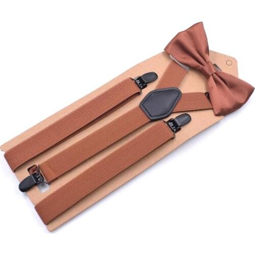 New Arrival Casual Suspensorio black color 3 clips suspenders suspensorio masculino with bowtie or without bowties