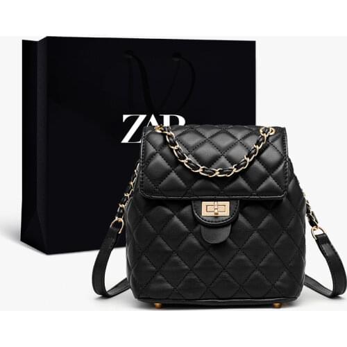 2021 New Fashion Backpack Women Designer Leather All-match Lozenge Backpack European American Style Womens bag Europe America