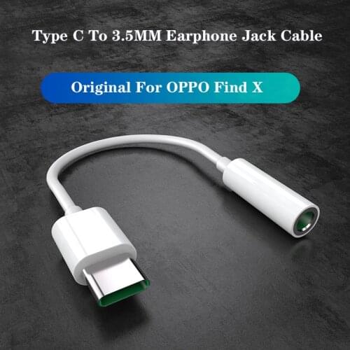 Original Type C Audio Adapter USB-C To 3.5mm Headphone jack Connector Converter Cable For OPPO Reno 2 3 4 Pro Ace2 Find X X2 Pro