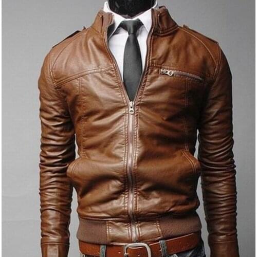 Autumn Winter Leather Outerwear Mens Motorcycle Leather Jackets Mens Leather Coats Male Slim Fit Business Jackets Casual Coats