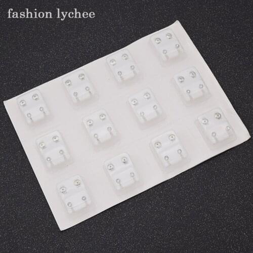 Fashion lychee 12 Pairs Metal Anti Allergy Rhinestone Ear Piercing Gun Earring Tools For Women Girls Fashion Jewelry