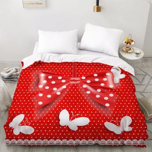 3D Duvet cover Quilt/Blanket/Comfortable Case Luxury Bedding 135 140x200 150x200 220x240 200x220 for Home Bow butterfly