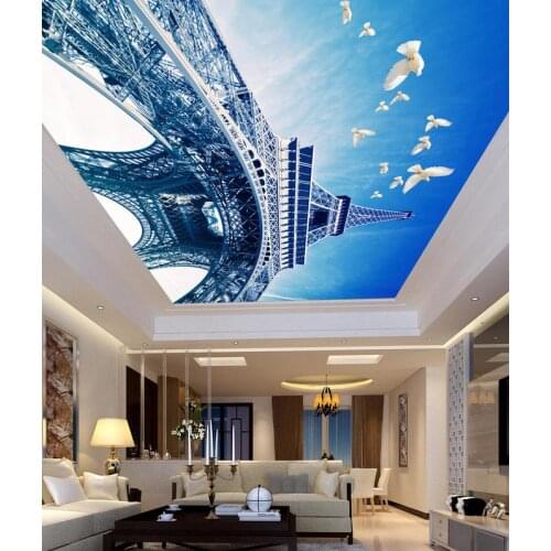 Custom photo wallpaper Large 3D Stereo romantic Blue sky stone ceiling 3d mural wallpaper