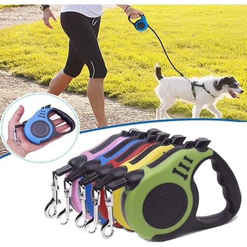 3M 5M Durable Dog Leash Automatic Nylon Dog Lead And Collar Cat Lead Extending Puppy Walking Leads For Medium Dogs Pet Supplies