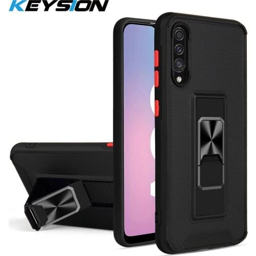 KEYSION Fashion Shockproof Armor Case for Samsung A50 A30 A20 Stand Silicone Phone Back Cover for Galaxy A50S A30S A20S A10S