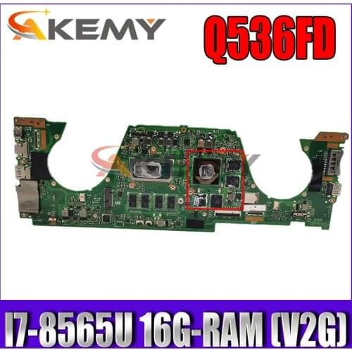 Q536FD Laptop mainboard For Asus Q536FN Q536FDX UX562F UX562FD REV2.0 mainboard W/ 16G-RAM I7-8565U (V2G)