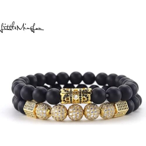 Luxury zircon bracelets set Paving Flower Rivet charm ball Charms stone beads men Bracelets & Bangles for men Jewelry best gift