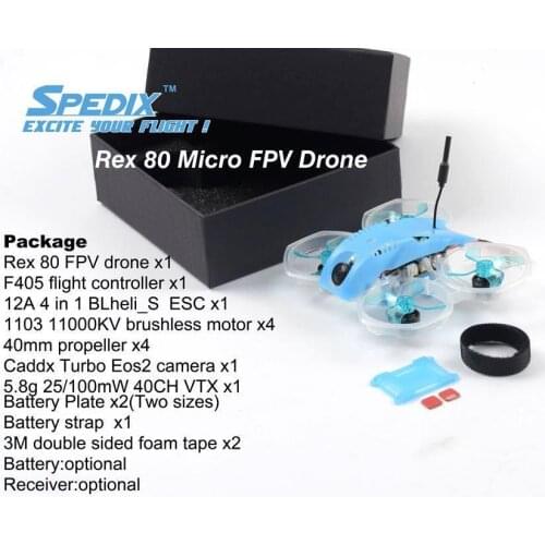 Spedix Rex 80mm Micro Brushless 2S Whoop FPV Racing Drone F405 FC Caddx Turbo Eos2 Cam-25100mW 40CH VTX