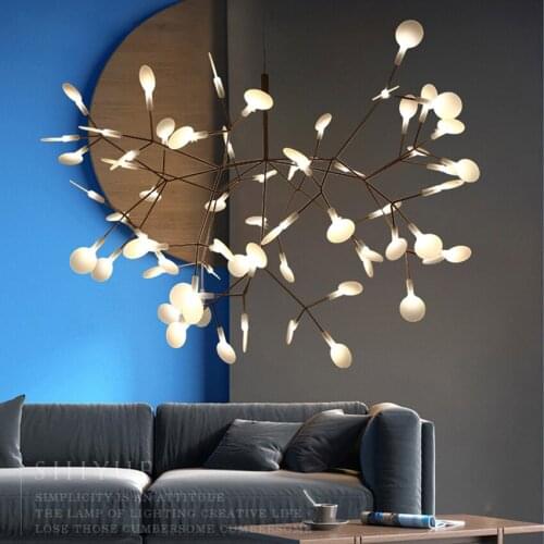 Modern Led Pendant Lights Nordic Branch of Leaves Pendant Lamp Living Room Dining Kitchen Hanging Lamp Home Decor Light Fixtures