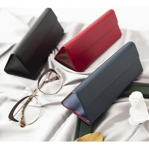 Waterproof Portable Glasses Case Triangle Shape Magnet Faux Leather Elegant Eyewear Storage Box for Sunglasses футляр для очков