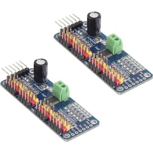 2Pcs PCA9685 16 Channel 12-Bit PWM Servo Motor Driver IIC Module for Arduino Robot