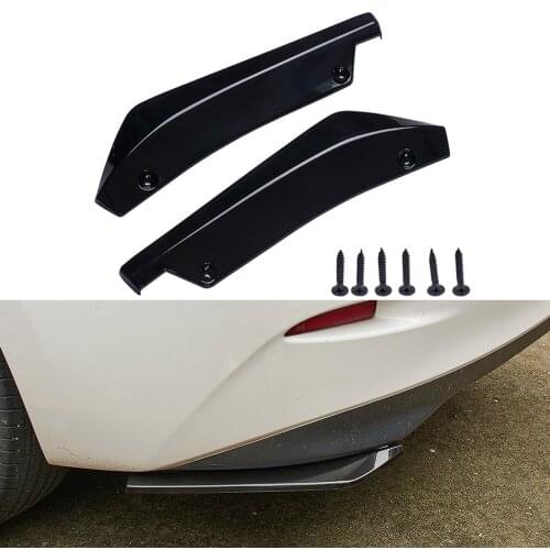 2PCS Car Rear Bumper Lip Splitter Diffuser Chin Spoiler Black Collision Diffuser Angle Separator Protector Car Accessories