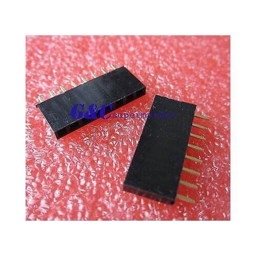 20PCS 8 Pin 8P 2.54mm Single Row Female Straight Header Pin Strip diy electronics