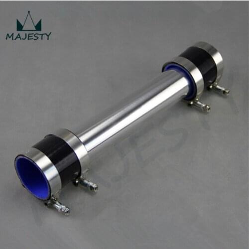 57mm 2.25" inch Aluminum Turbo Intercooler Pipe Piping Tubing + silicon hose +T-clamps kits BLACK