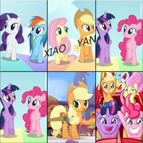 Disney Diamond Painting 5D DIY My Little Pony Family Multi-image Cartoon Sticker Diamond Embroidery Handmade Decoration