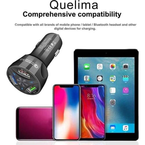 Car Charger 3 USB QC 3.0 Smart Car Fast Charger For Mobile Phone Digital Camera and Tablet Cylindrical car charger 3USB QC 3.0