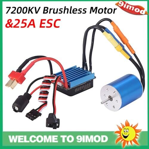 SURPASS HOBBY 2430 7200KV 4P Sensorless Brushless Motor With 25A Brushless ESC Combo for Traxxas Tamiya 1/16 1/18 HSP RC Car