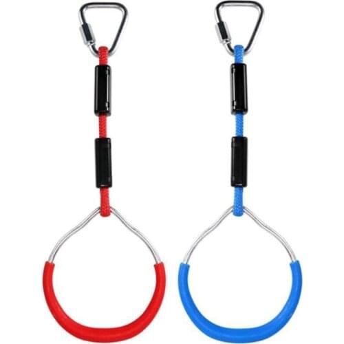 2 Pcs Swing Gymnastic Rings Children Trapeze Bar Pull Up Gym Ring,for Climbing Frames and Garden Swings Outdoor Backyard
