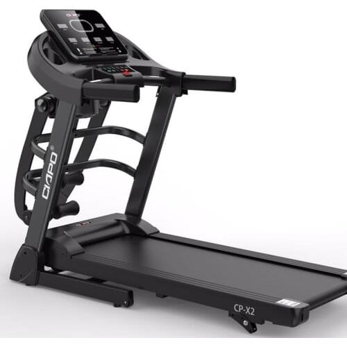 Home Treadmill Electric Contact Heart Rate Test Indoor Foldable Treadmill Fitness Equipment White and Black