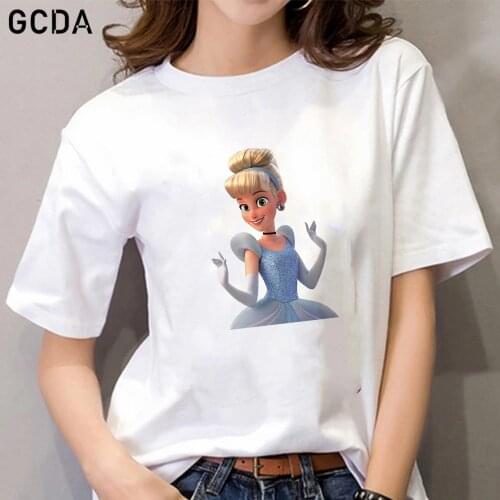 Summer Fashion Cinderella 3D Printing Princess Graphic T Shirt Women Tops Base Tees Funny Girls Harajuku Tshirt
