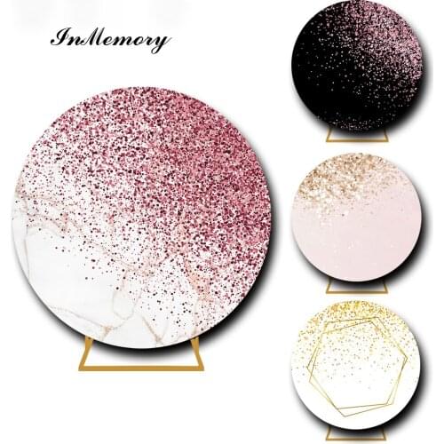 InMemory Marble Bokeh Glitter Round Circle Backdrop For Photography Wedding Lady Woman Birthday Party Background Cover Custom