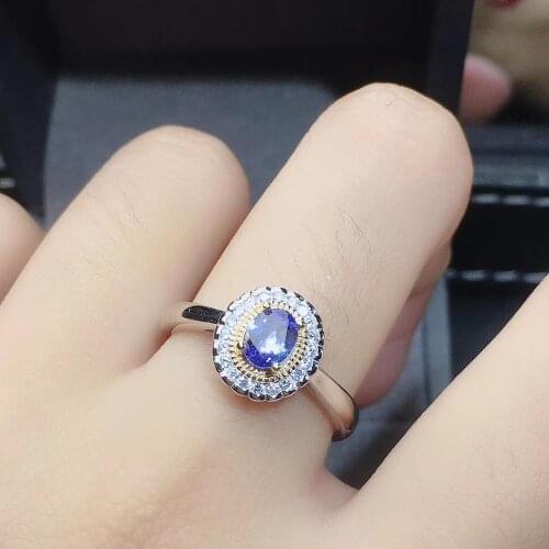 New Coming 100% Real And Natural Tanzanite Rings 925 Sterling Silver Fine Jewelry