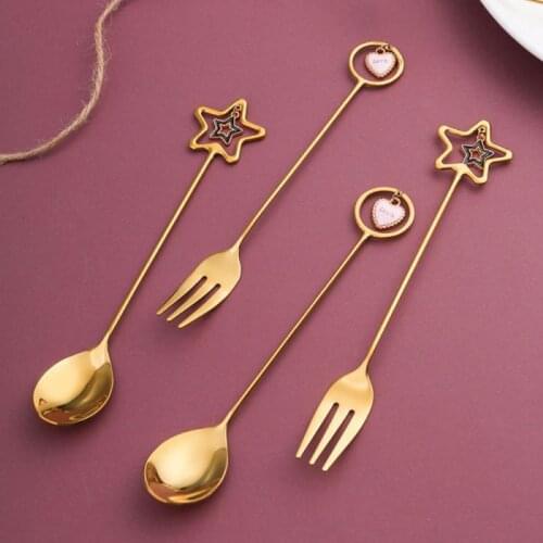 Stainless Steel Coffee Scoop Creative Shape Dessert Spoon Food Grade Ice Cream Candy Tea Spoon Kitchen Tableware Decoration