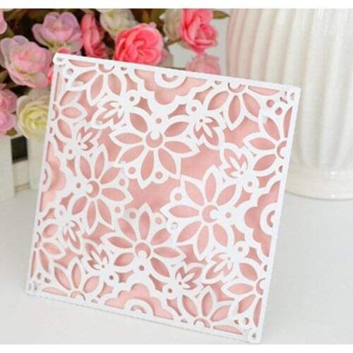 Custom Newest Cheap Laser Cutting Invitations Card square classic white Wedding Invitation