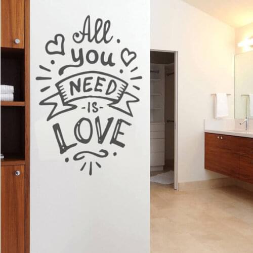 Newly Arrivals All You Need is Love Quote Wall Sticker Home Decor Living Room Decal Fancy Calligraphy Font Art Wall Decals LA980