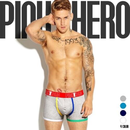 PINK HERO New Fashion Style Cotton Boxers Comfortable Breathble Panties Men Short Pants Trunk Brand Shorts Boxer Cueca Underwear