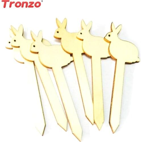 Tronzo Easter Bunny Wooden Craft Easter Decorations For Home 10pcs Easter Rabbit DIY Wood Crafts For Kids Party Supplies Wedding