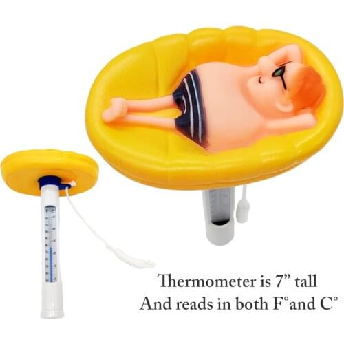 Floating Pool Thermometer Large Size Durable Thermometer with String for Swimming Pools Hot Tub Spa Measuring Meter