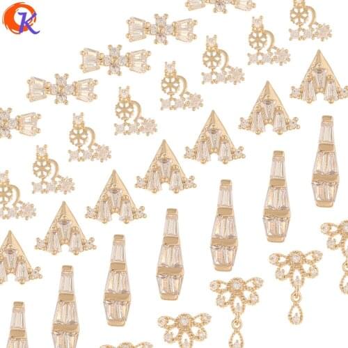 Cordial Design 50Pcs Jewelry Accessories/Fingernail Findings/Cubic Zirconia Charms/DIY Making/Decoration/Genuine Gold Plating
