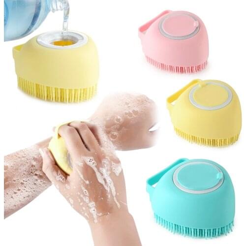 Bath Brush With Hook Soft Silicone Baby Showers Cleaning Mud Dirt Remover Massage Back Scrub Showers Bubble Non-toxic Brushes