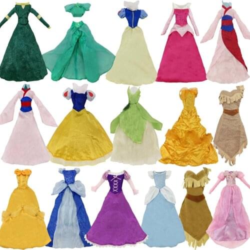 Fairy Tale Dress Princess Classic Wedding Party Ball Gown Accessories Clothes For 17" Doll Christmas Dollhouse Toy