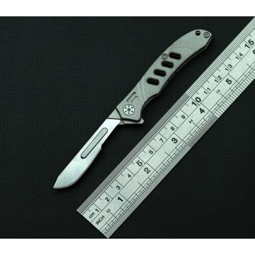 KBTOOL scalpel folding knife titanium handle portable outdoor hunting survival utility pocket knives office unboxing EDC tools