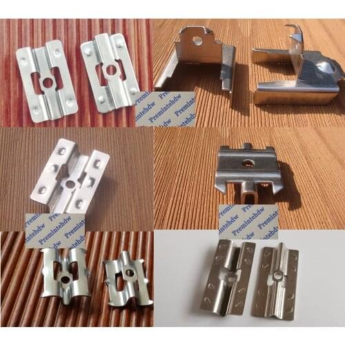 100Pcs/Lot 304 Stainless Steel Invisible Hidden Decking Flooring Clip Bracket Fastener Outdoor Flooring Thick WPC Bamboo Floor