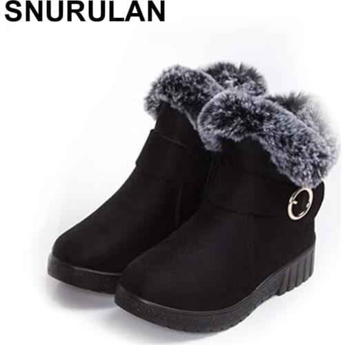 SNURULAN Womens winter boots; 2019 collection womens winter boots; Botas Mujer; womens winter warm faux fur ankle boots