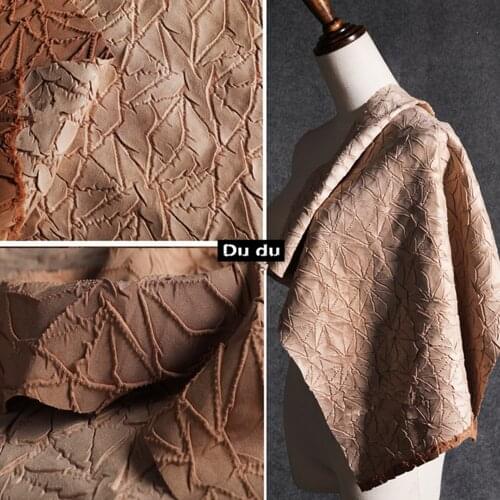 50*120cm Crushed stone texture Clothing Fabric Brown Double sided Fold 3D Texture Embroidery Fabric DIY