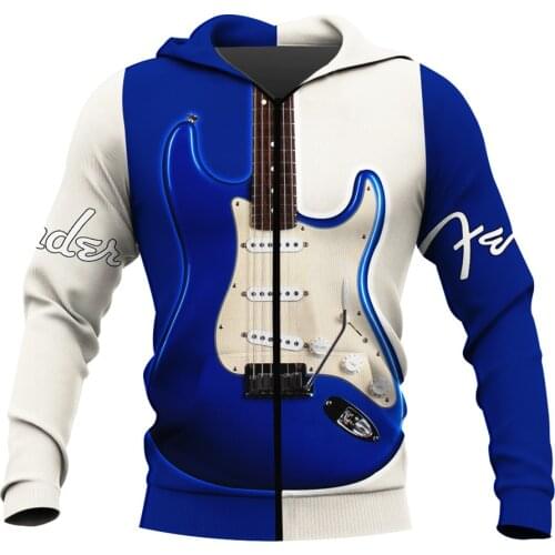 Electric Guitar 3D All Over Printed Zip Hoodie/Sweatshirt/Hoodies Unisex Fashion Casual Pullover Autumn Harajuku Jacket ZP222