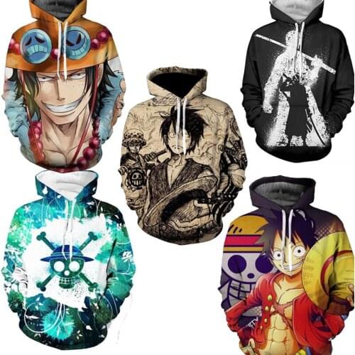 3D Printed Hoodies One Piece Hoodie Men Sweatshirt Unisex Harajuku Luffy Ace Pullovers Casual Hot Sale Anime 3D Hoodies Clothes