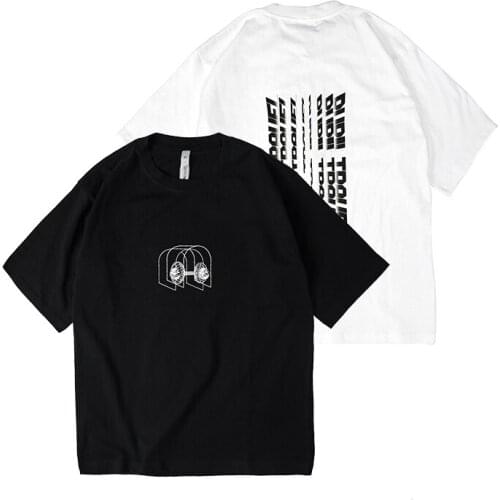 PUPIL TRAVEL PT-2015 Techwear Mens Graphic ‘Parallel Universe’ T-shirt Hip Hop Style Punk Fashion