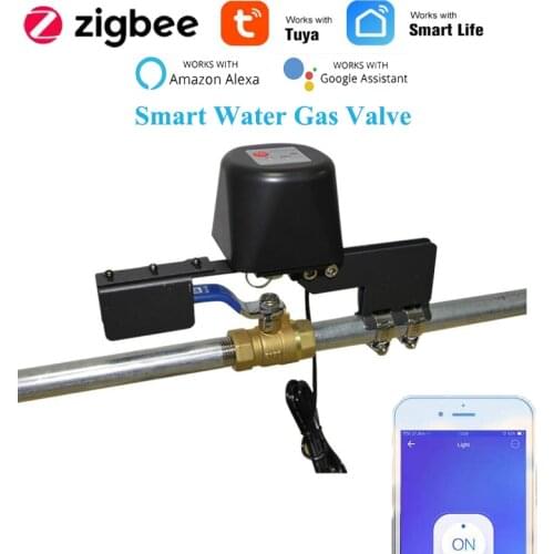 Smart Gas Water Valve Home Security US EU UK,Timing,Support Tuya Smart Life APP Alexa Google Home Voice Control Zigbee Hub