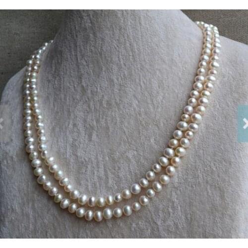 Unique Pearls jewellery Store Long Pearl Necklace 40inches White Color Genuine Freshwater Pearl Necklace Charming Women Jewelry