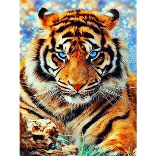 YI BRIGHT 5D DIY Diamond Painting Tiger Full Square Diamond Embroidery Animal Mosaic Rhinestone Pictures Home Decor