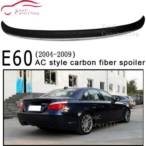 AC style Carbon Fiber Rear Spoiler Trunk Wing for BMW 5 Series E60 2004 - 2009 4-door Saloon 525i 528i 530i 535i Tail Boot Lip